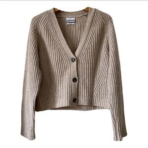Ganni wool mix box cardigan